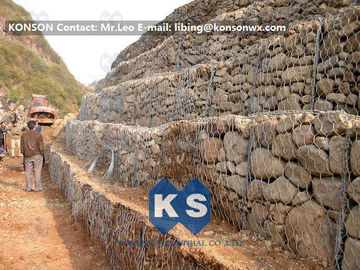 Scatole esagonali durevoli della pietra del filo zincato della rete metallica del muro di sostegno del gabbione