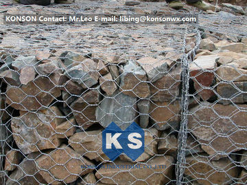 PVC/muro di sostegno ricoperto zinco del gabbione della rete metallica, recinto di filo metallico esagonale galvanizzato