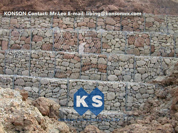 Muro di sostegno del gabbione esagonale della rete metallica con il cavo rivestito del gabbione del PE del polietilene